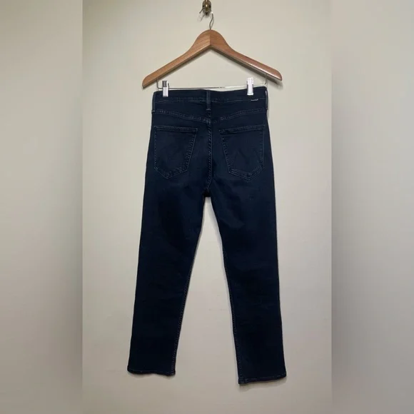 MOTHER The Rider High Waist Ankle Slim Straight Leg Jeans in Night in Paris